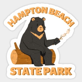 Hampton Beach State Park Camping Bear Sticker